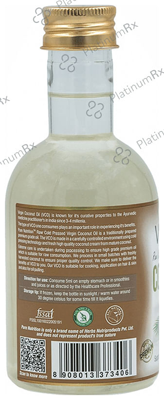 Pure Nutrition Vitals Raw Cold Pressed Extra Virgin Coconut Oil