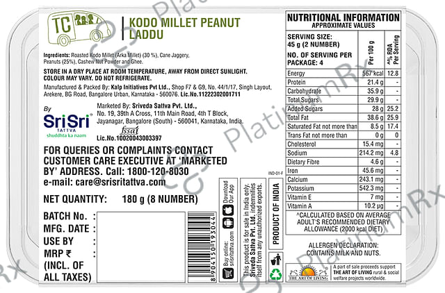 True Crew Kodo Millet Peanut Ladoo
