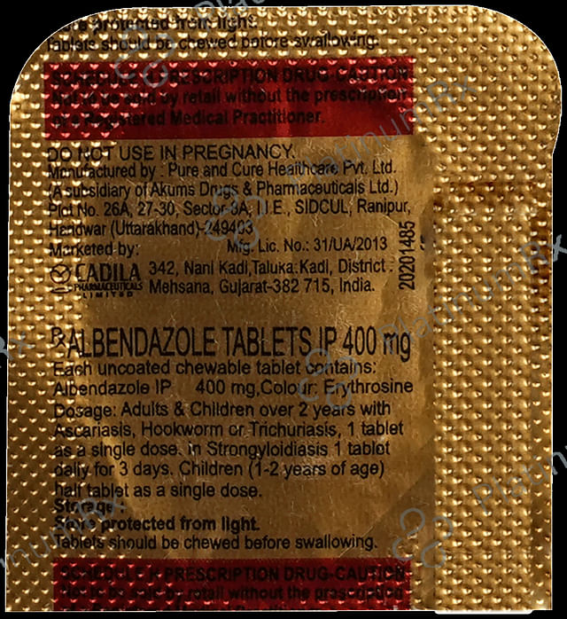 Albendazole 400mg Tablet 1s
