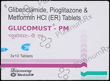 Glucomust PM 5/500/15mg Tablet ER 10s