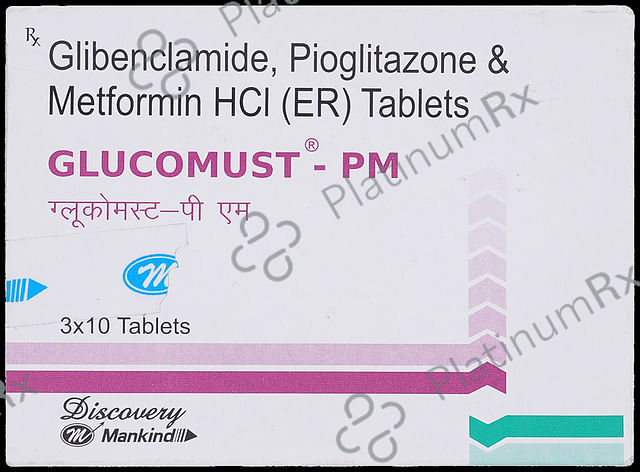Glucomust PM 5/500/15mg Tablet ER 10s