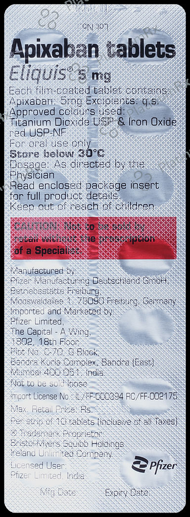 Eliquis 5mg Tablet 10s