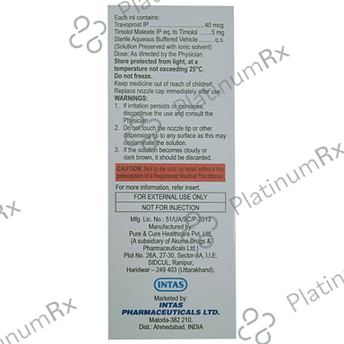 Travotas T BAK Free Eye Drop