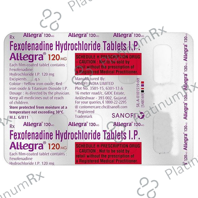 Allegra 120mg Tablet 10s