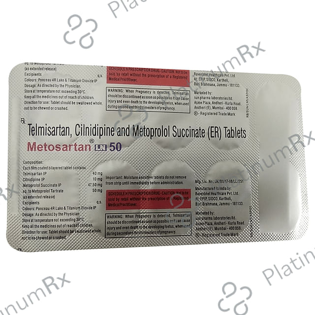 Metosartan LN 50mg Tablet ER 10s