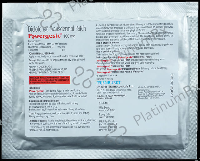 Powergesic 100mg Transdermal Patch 3s