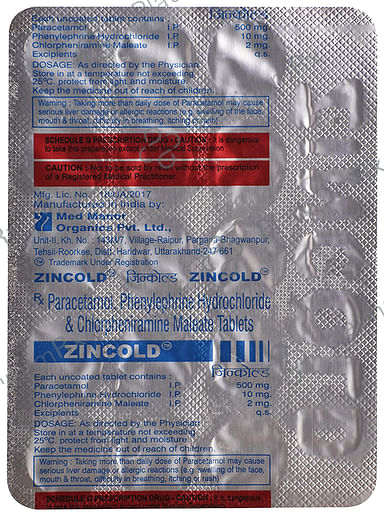 Zincold 2/500/10mg Tablet 15s
