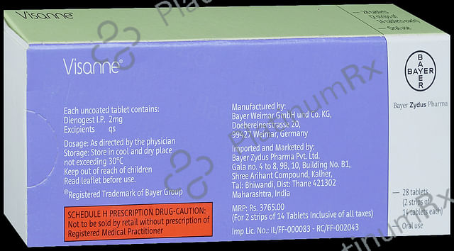 Visanne 2mg Tablet 28s