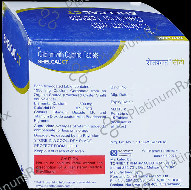 Shelcal CT 500mg/0.25mcg Tablet 15s