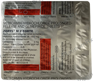 Zoryl M2 Forte 2/1000mg Tablet PR 15s