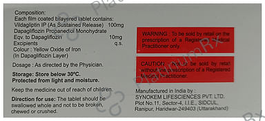 Vildasmart Dapa 100/10mg Tablet SR 10s