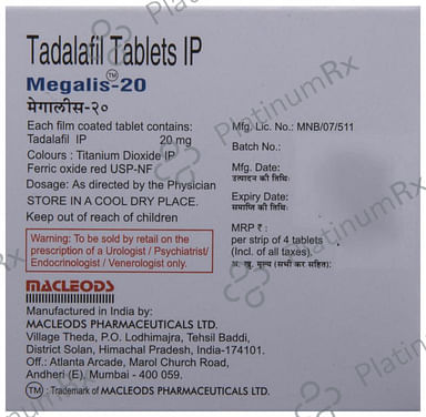 Megalis 20mg Tablet 4s