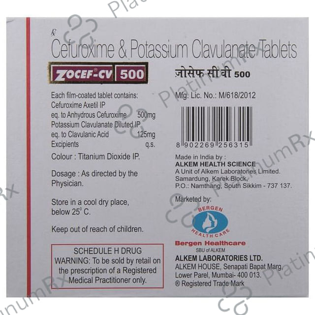 Zocef CV 500/125mg Tablet 6s