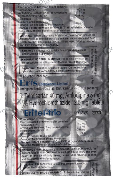 Eritel Trio 5/12.5/40mg Tablet 15s