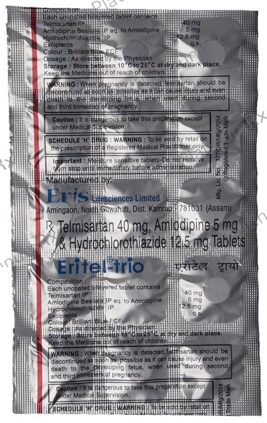Eritel Trio 5/12.5/40mg Tablet 15s