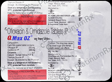Qmax OZ 200 mg/500 mg Tablet