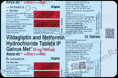 Galvus Met 50/1000mg Tablet 15s