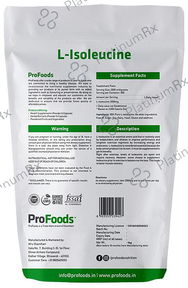 ProFoods L-Isoleucine Powder 1 kg
