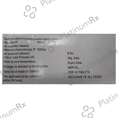 Reclimet XR 60/500mg Tablet XR 14s