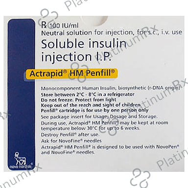 Actrapid HM (100 IU/ml) (1*3ml Refill Cartridge / Injection)