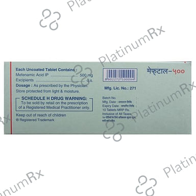 Meftal 500mg Tablet 10s