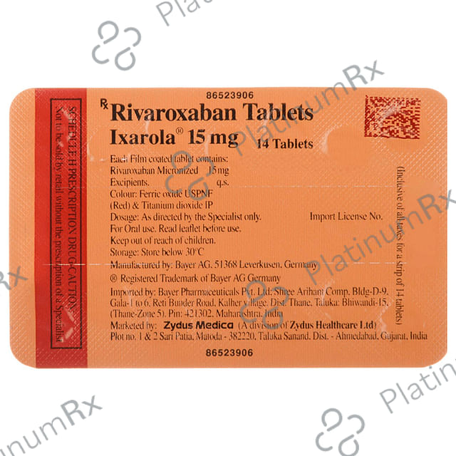 Ixarola 15mg Tablet 14s