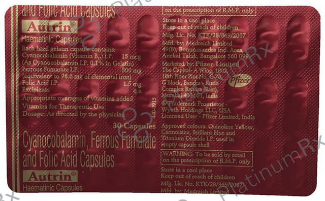 Autrin 300mg/1500/15mcg Capsule 30s