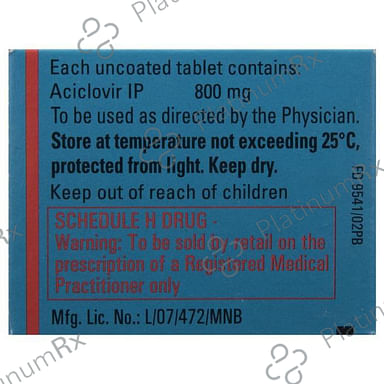 Zovirax 800mg Tablet 5s
