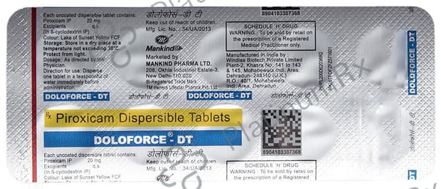 Doloforce 20mg DT Tablet 10s