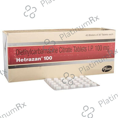 Hetrazan 100mg Tablet 30s