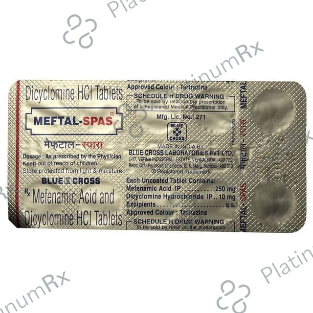 Meftal Spas 10/250mg Tablet 10s