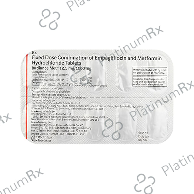 Jardiance Met 12.5/1000mg Tablet 10s