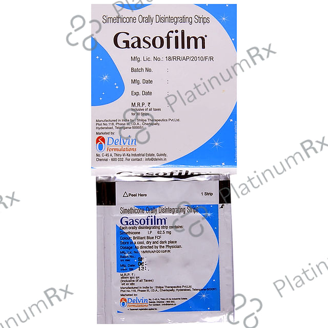 Gasofilm 62.5mg Oral Disintegrating Strip 30s