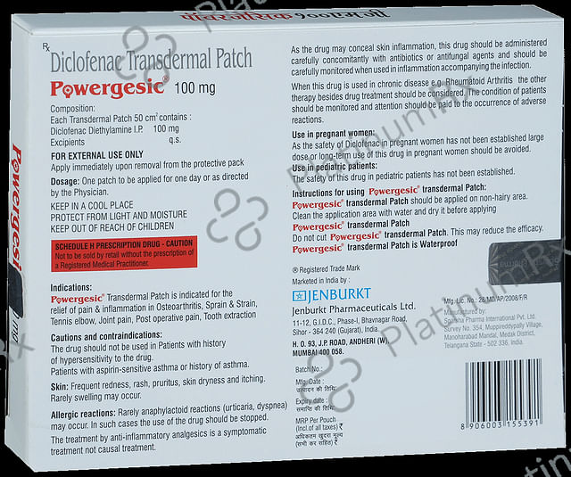 Powergesic 100mg Transdermal Patch 3s