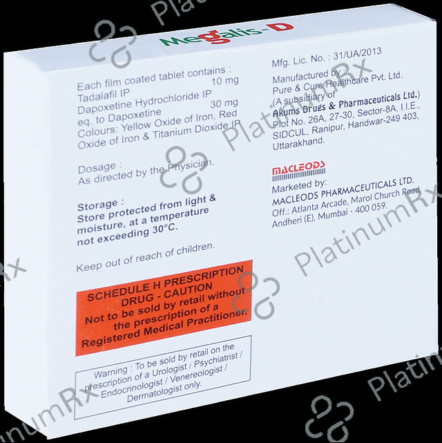 Megalis D 10/30mg Tablet 4s