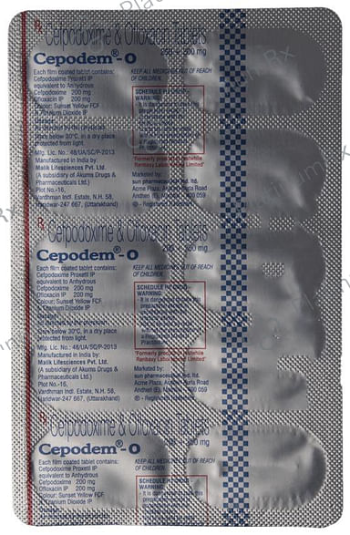 Cepodem O 200/200mg Tablet 10s