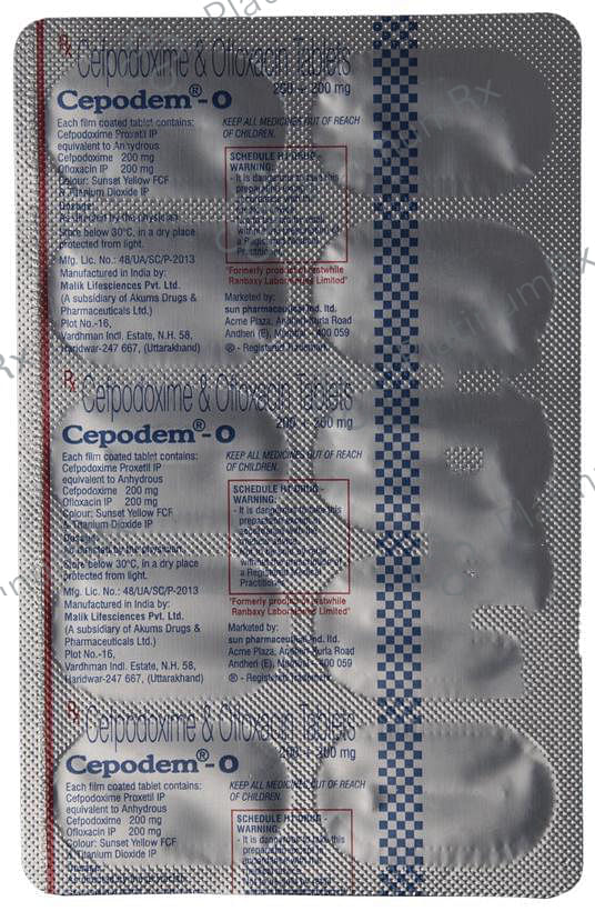 Cepodem O 200/200mg Tablet 10s