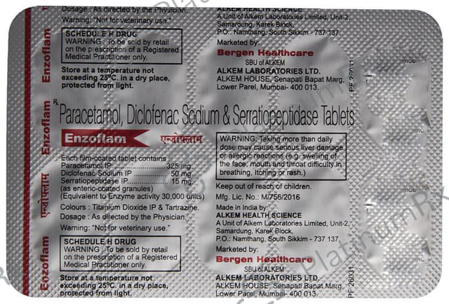 Enzoflam 50/325/15mg Tablet 10s