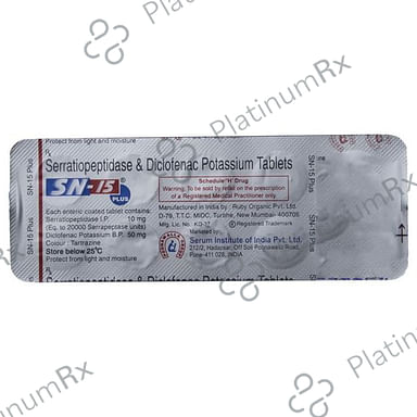 SN 15 Plus 50/10mg Tablet 10s