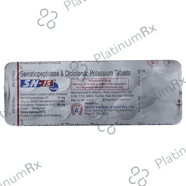 SN 15 Plus 50/10mg Tablet 10s