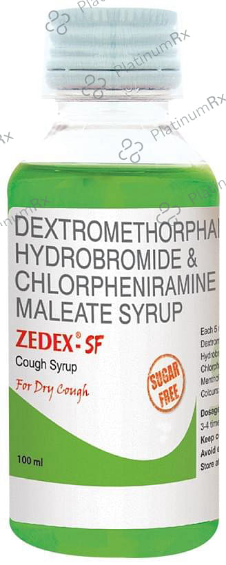 Zedex SF 2/10mg Dry Cough Syrup 100ml