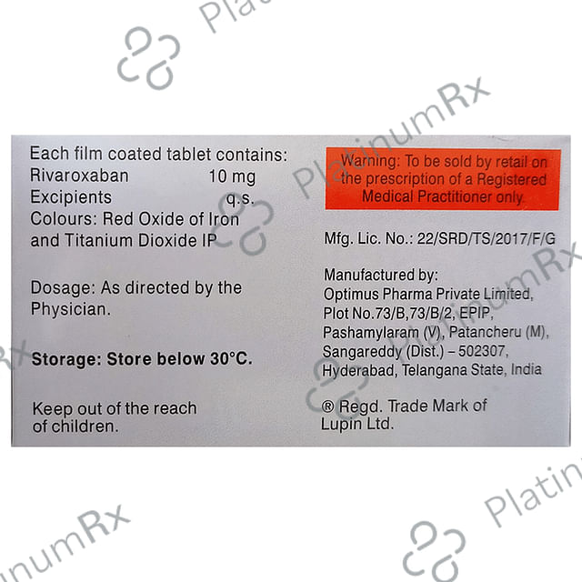Rivaban 10mg Tablet 10s