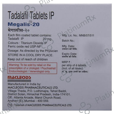 Megalis 20mg Tablet 4s