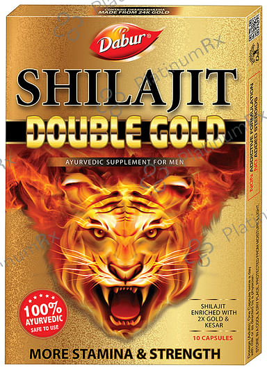 Dabur Shilajit Double Golds For Men For More Immunity, 2X Strength & Stamina Capsule