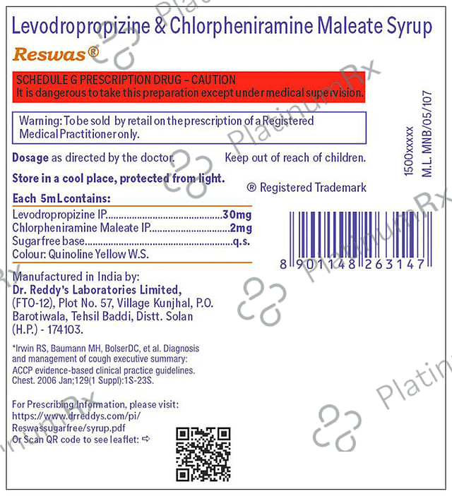 Reswas 2/30mg Cough Syrup 120ml