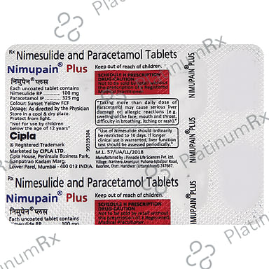 Nimupain Plus 100/325mg Tablet 10s