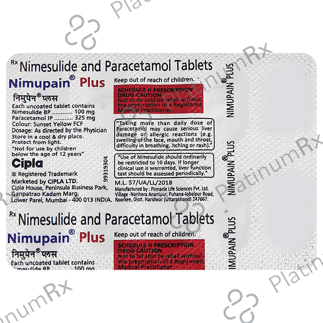 Nimupain Plus 100/325mg Tablet 10s