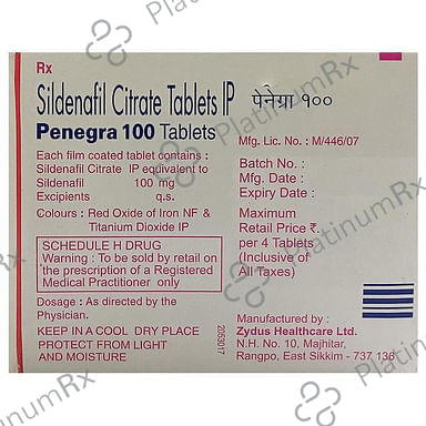 Penegra 100mg Tablet 4s