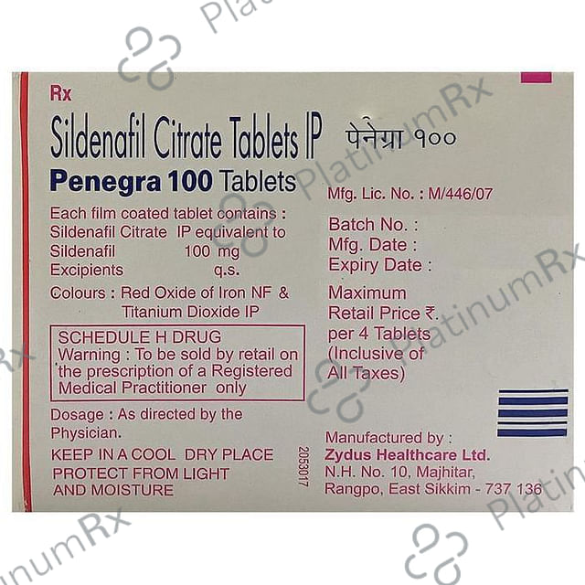 Penegra 100mg Tablet 4s