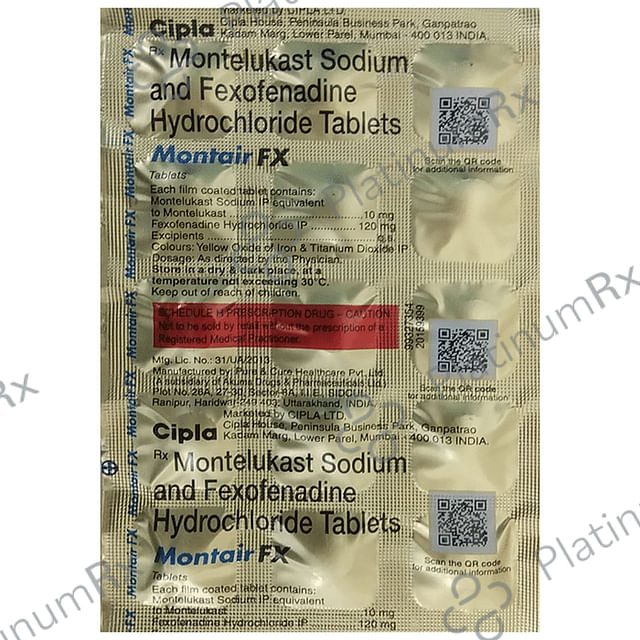 Montair FX 120/10mg Tablet 15s